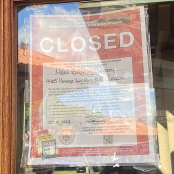 Maui Brewing - DISGUSTING health code violations! - Brewpubs Near Me - Lahaina, Hawaii