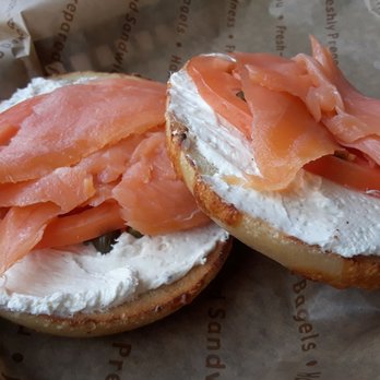 Einstein Bros. Bagels - Delicious Nova Lox with tomatoes and capers on asiago bagel - Bagels Near Me - Jupiter, Florida Einstein Bros. Bagels - Delicious Nova Lox with tomatoes and capers on asiago bagel - Bagels Near Me - Jupiter, Florida