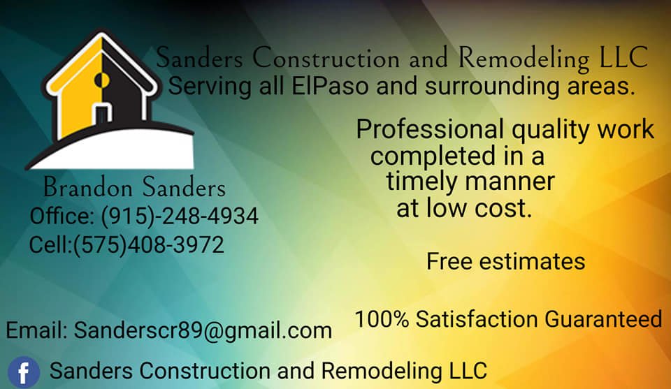 SANDERS CONSTRUCTION AND REMODELING Updated October 2024 6127 Taos