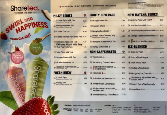 Menu photo 1 Sharetea Torrance, CA