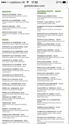 Menu photo 2 Giotto Restaurant London, XGL Menu photo 2 Giotto Restaurant London, XGL