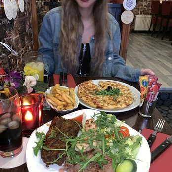 Ava Cyril - Mixed Grill (comes with fries and a salad for €17.50 !!! Insane !!!) and Mozzarella Pizza - Italian Near Me - Amsterdam, New Hampshire