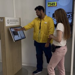 IKEA - Being helped on touch screens to find and order items