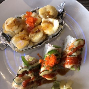 Sushi Kuma - Aloha roll and volcanic scallops - Sushi Bars Near Me - Roseville, California