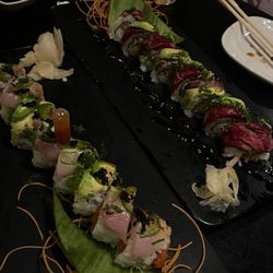 Ronin Sushi and Bar - Top roll: Kobe Roll Bottom Roll: Fantasy Roll