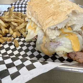 Porky's Pride Smoke House - Smoked Brisket Philly with fries - Food Trucks Near Me - Warrior, Alabama Porky's Pride Smoke House - Smoked Brisket Philly with fries - Food Trucks Near Me - Warrior, Alabama