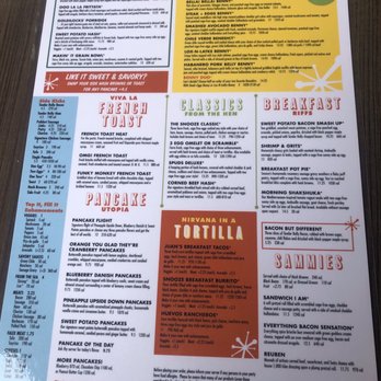 Snooze, an A.M. Eatery - menu (March 2020) - Breakfast & Brunch Near Me - Tustin, California Snooze, an A.M. Eatery - menu (March 2020) - Breakfast & Brunch Near Me - Tustin, California