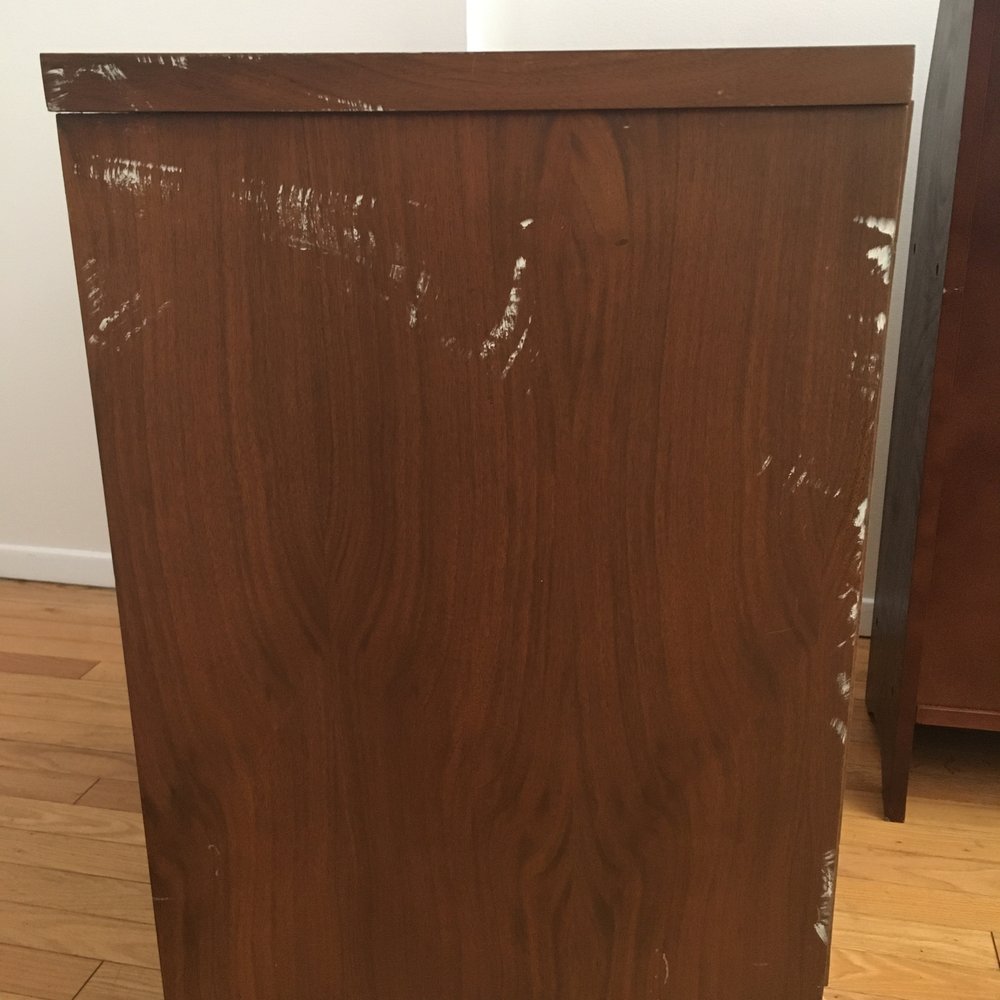Moving Right Along Movers - Beautiful mid-century credenza. Movers added these tasteful white accent marks, and quickly--the credenza only had to go up two flights! - Self Storage Near Me - Ozone Park, New York Moving Right Along Movers - Beautiful mid-century credenza. Movers added these tasteful white accent marks, and quickly--the credenza only had to go up two flights! - Self Storage Near Me - Ozone Park, New York