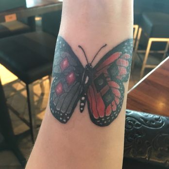 SB Body Arts - Harley Quinn inspired butterfly by Josh - Tattoo Near Me - Oklahoma City, Oklahoma SB Body Arts - Harley Quinn inspired butterfly by Josh - Tattoo Near Me - Oklahoma City, Oklahoma