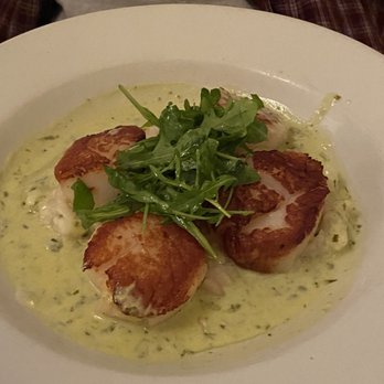 Vic's On the River - Scallops over cream sauce and risotto - Seafood Near Me - Savannah, Georgia Vic's On the River - Scallops over cream sauce and risotto - Seafood Near Me - Savannah, Georgia