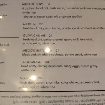 Thirty Eight - Menu - Seafood Near Me - Urban Honolulu, Hawaii