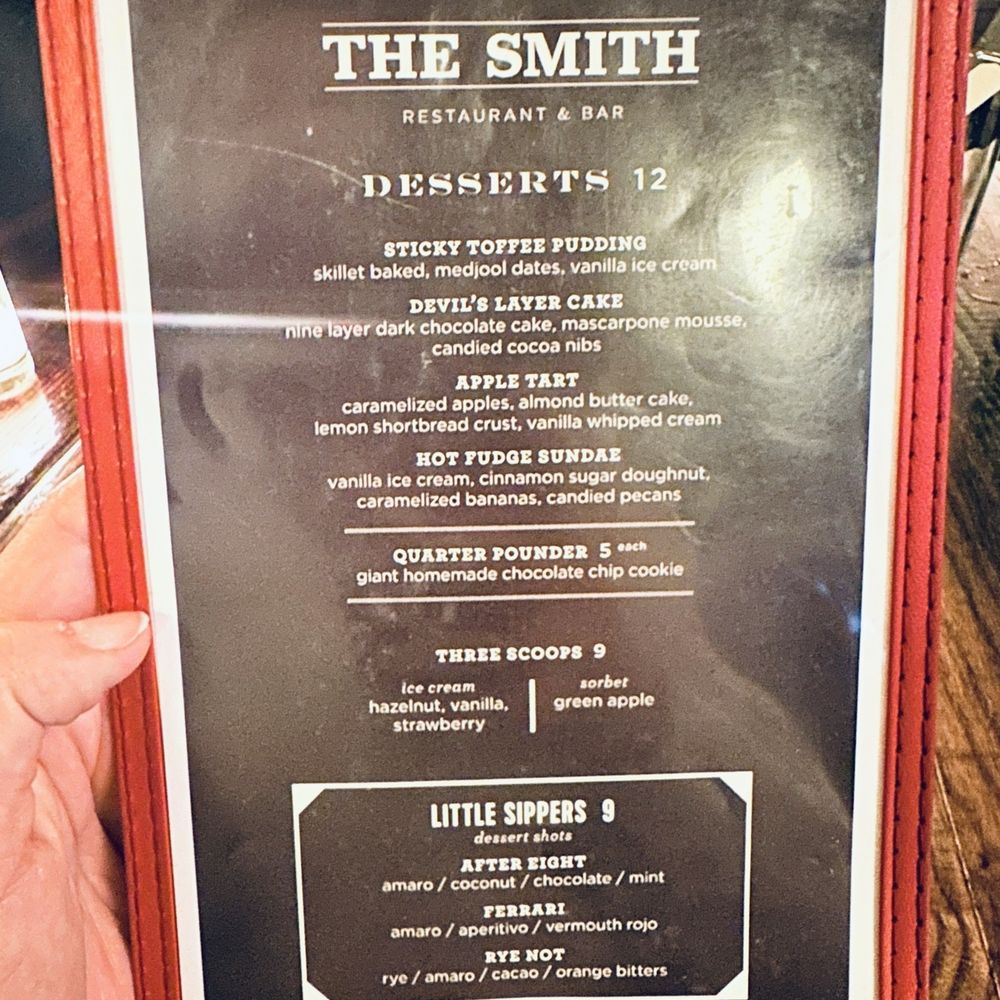 The Smith - Dessert Menu - New American Near Me - Chicago, Illinois The Smith - Dessert Menu - New American Near Me - Chicago, Illinois