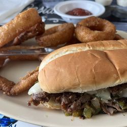 Granny’s Corner Cafe - Cheesesteak and onion rings