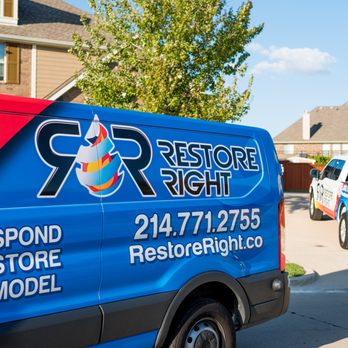 Restore Right - a van parked in front of a house - General Contractors Near Me - Dallas, Texas Restore Right - a van parked in front of a house - General Contractors Near Me - Dallas, Texas