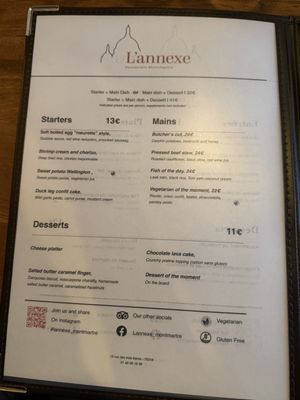 Menu photo 1 L'Annexe Paris, 75 Menu photo 1 L'Annexe Paris, 75