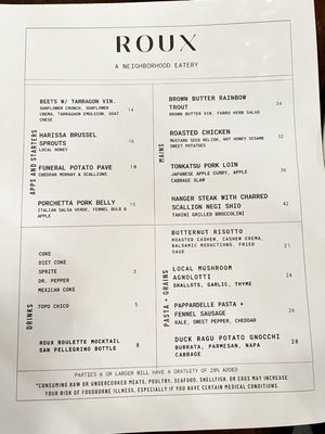 Menu photo 3 Roux SLC Salt Lake City, UT