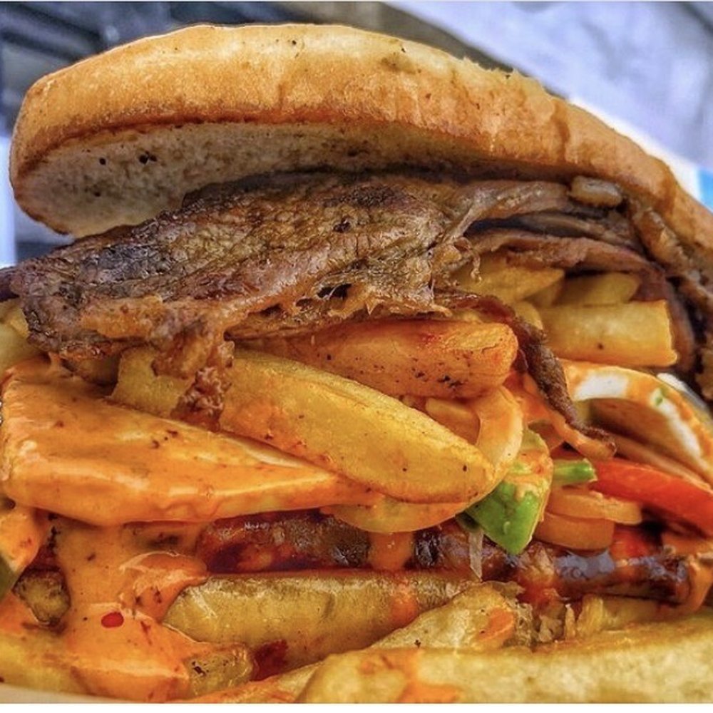 Tortas Chingonas - Lambada torta we ordered - Mexican Near Me - Paramount, California Tortas Chingonas - Lambada torta we ordered - Mexican Near Me - Paramount, California