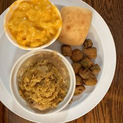 Miller's Grocery - Chicken & dressing, Mac & cheese, & fried okra