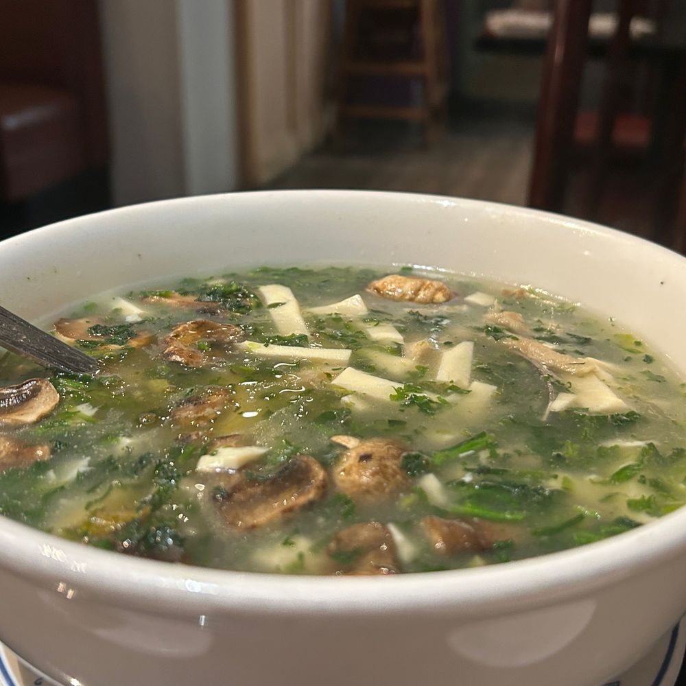 Shanghai House - Tofu Soup with Mushroom and Shepherd's Purse - Korean Near Me - Bellevue, Washington Shanghai House - Tofu Soup with Mushroom and Shepherd's Purse - Korean Near Me - Bellevue, Washington