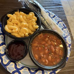 Mac and ranchero beans Mac and ranchero beans