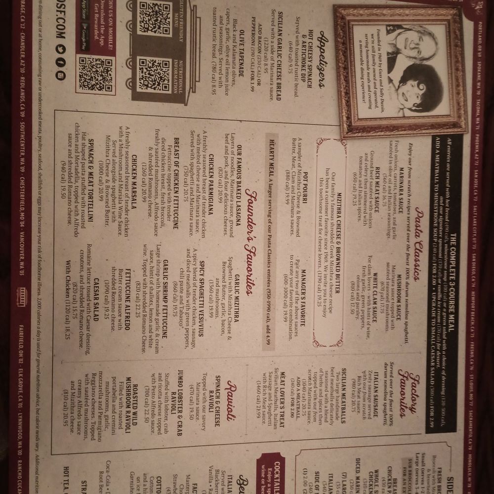 The Old Spaghetti Factory - Current menu as of January 24 - Italian Near Me - Eugene, Oregon The Old Spaghetti Factory - Current menu as of January 24 - Italian Near Me - Eugene, Oregon