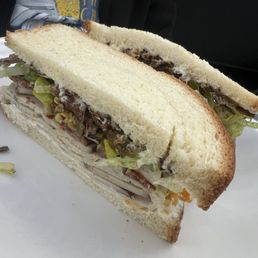 Turkey club made with carved turkey