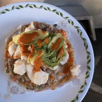 La Guerrerense - Shrimp and Scallops Tostada - Food Stands Near Me - Ensenada, BCN