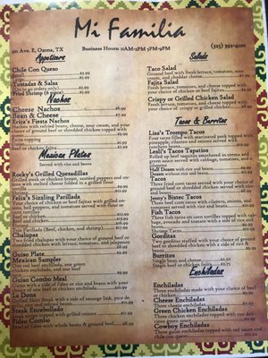 Menu photo 3 Mi Familia Ozona, TX Menu photo 3 Mi Familia Ozona, TX