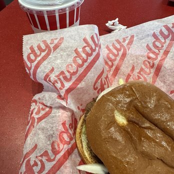 Freddys - Original double. Patties are thinner than McDonald's. - Fast Food Near Me - Florence, Kentucky