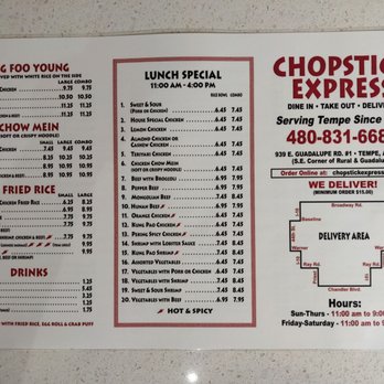 Chopstick Express - NEW MENU. Updated November 2020 - Chinese Near Me - Tempe, Arizona