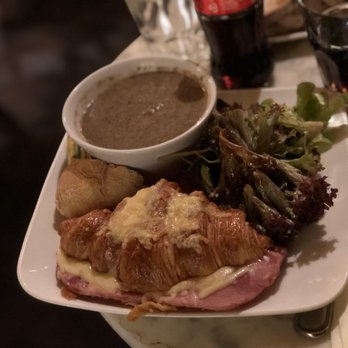 Le Petit Parisien - Lunch special: brown soup, ham & cheese croissant with salad - Coffee & Tea Near Me - Dublin, D