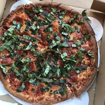 Rustic Fire - 14" Large Greek Pizza pepperoni w/ fresh basil - Pizza Near Me - Paso Robles, California Rustic Fire - 14" Large Greek Pizza pepperoni w/ fresh basil - Pizza Near Me - Paso Robles, California