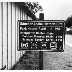 Sanchez Adobe - Hours.