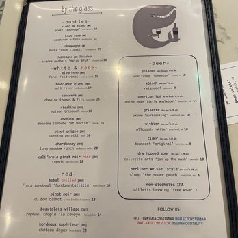 Little Whale - By the glass wine and beer list - Bars Near Me - Boston, Massachusetts Little Whale - By the glass wine and beer list - Bars Near Me - Boston, Massachusetts