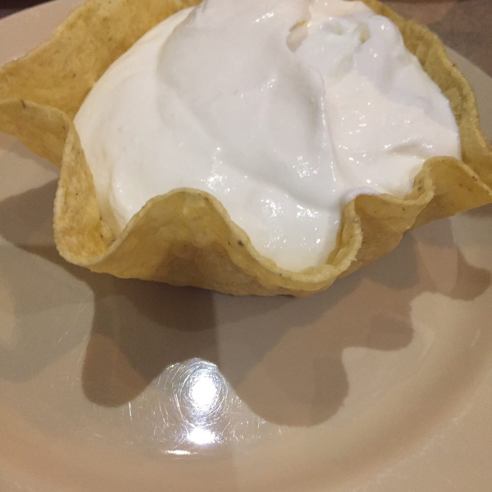 Cancun Mexican Restaurant - Sour cream comes in a tortilla shell. - Mexican Near Me - Crescent Springs, Kentucky