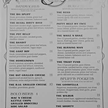 Spliff's Gastropub - Menu - Gastropubs Near Me - Jacksonville, Florida