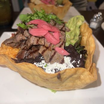 Chano's Cantina - Burrito Bowl Salad- steak and in the back chicken - Mexican Near Me - Astoria, New York