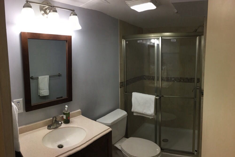 Completed basement bathroom