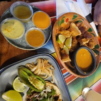 La Jali - Chicharon, sauces, grilled jalapeños and onions. - Mexican Near Me - Taylor, Michigan