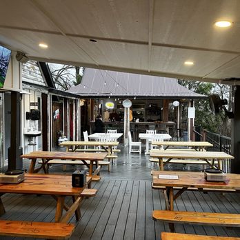 Hoshi Ranch - Patio and one of the bars - Barbeque Near Me - McKinney, Texas