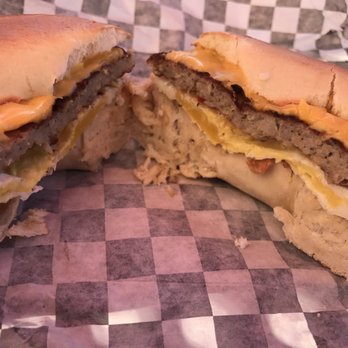 Santa Fe Express Cafe - Bagel Sandwich with sausage - Delis Near Me - Fullerton, California Santa Fe Express Cafe - Bagel Sandwich with sausage - Delis Near Me - Fullerton, California