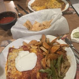 Enchiladas Mexicanas plate and Chile Rellenos plate Enchiladas Mexicanas plate and Chile Rellenos plate
