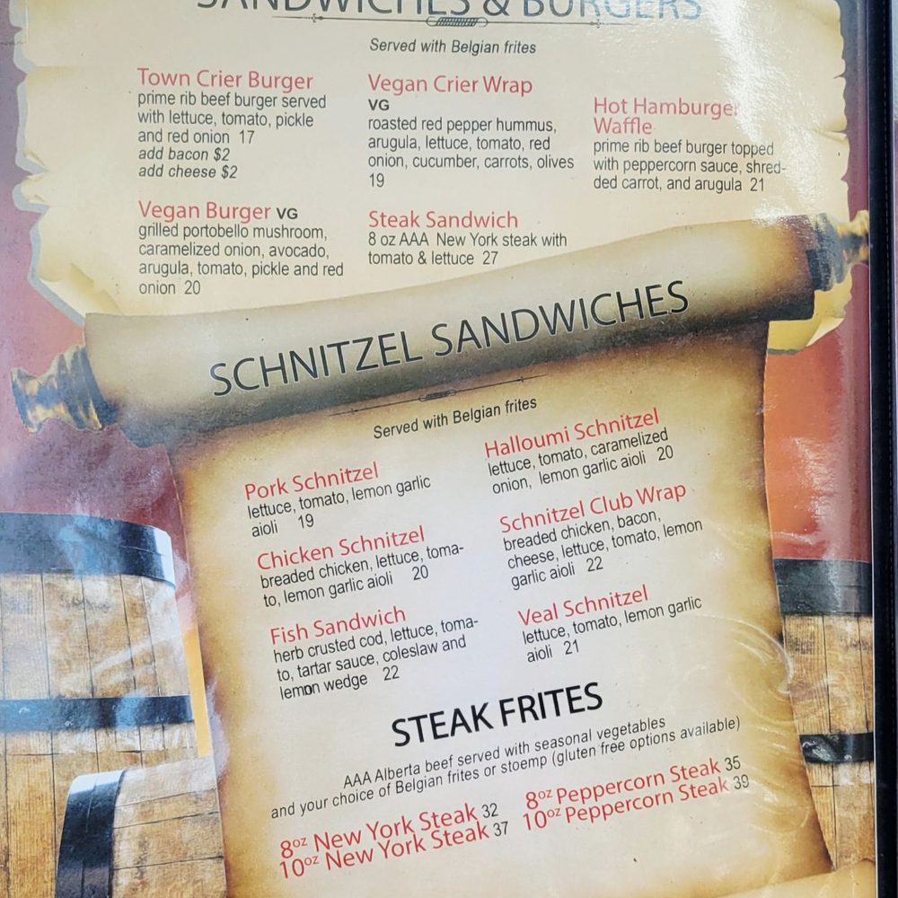Town Crier Pub - Sandwiches & Burger Menu (09/04/25). @TownCrierPub_TO @Destination_Toronto @Canada #Pub - Pubs Near Me - Toronto, Ontario Town Crier Pub - Sandwiches & Burger Menu (09/04/25). @TownCrierPub_TO @Destination_Toronto @Canada #Pub - Pubs Near Me - Toronto, Ontario