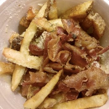 Tornado Burger - Loaded fries with garlic Parmesan bacon and spicy sauce - Burgers Near Me - Stafford, Texas