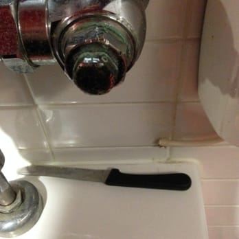 Buffet Palace - Chefs knife on the urinal in the mens room! Sick! This is what they cut all their food with...I vomited! - Chinese Near Me - Austin, Texas