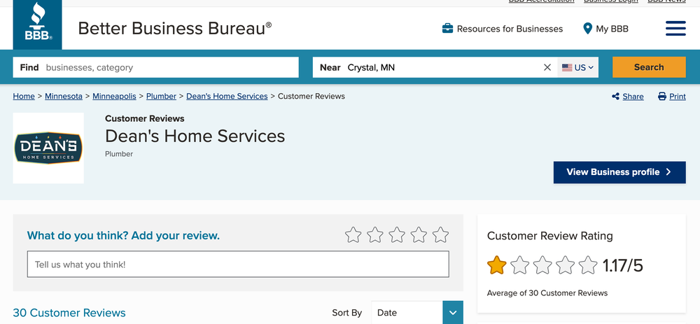 Slide of Dean's Home Services