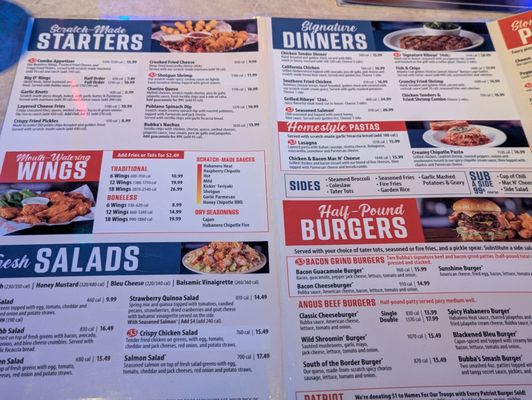 Menu photo 4 Bubba's 33 Peoria, AZ