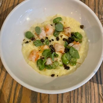 Trestle - Saffron Risotto Gulf Shrimp, Fava Bean Ragout, Fried Capers - New American Near Me - San Francisco, California Trestle - Saffron Risotto Gulf Shrimp, Fava Bean Ragout, Fried Capers - New American Near Me - San Francisco, California