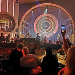 Queen Miami Beach - Our view of the stage, the DJ, other guests.