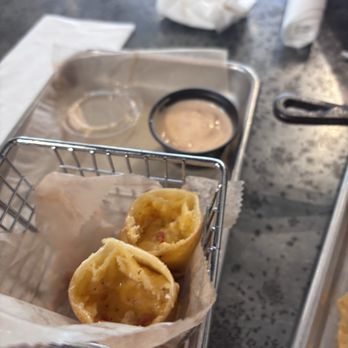 Fifth & Fire - Buffalo chicken pimento cheese egg rolls - Barbeque Near Me - Augusta, Georgia Fifth & Fire - Buffalo chicken pimento cheese egg rolls - Barbeque Near Me - Augusta, Georgia